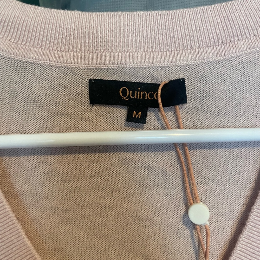 Quince Soft Blush V-Neck Sweater - Picture 2 of 3